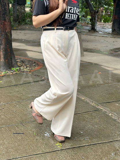 Off-White Loose Fitted Wide Leg Pant