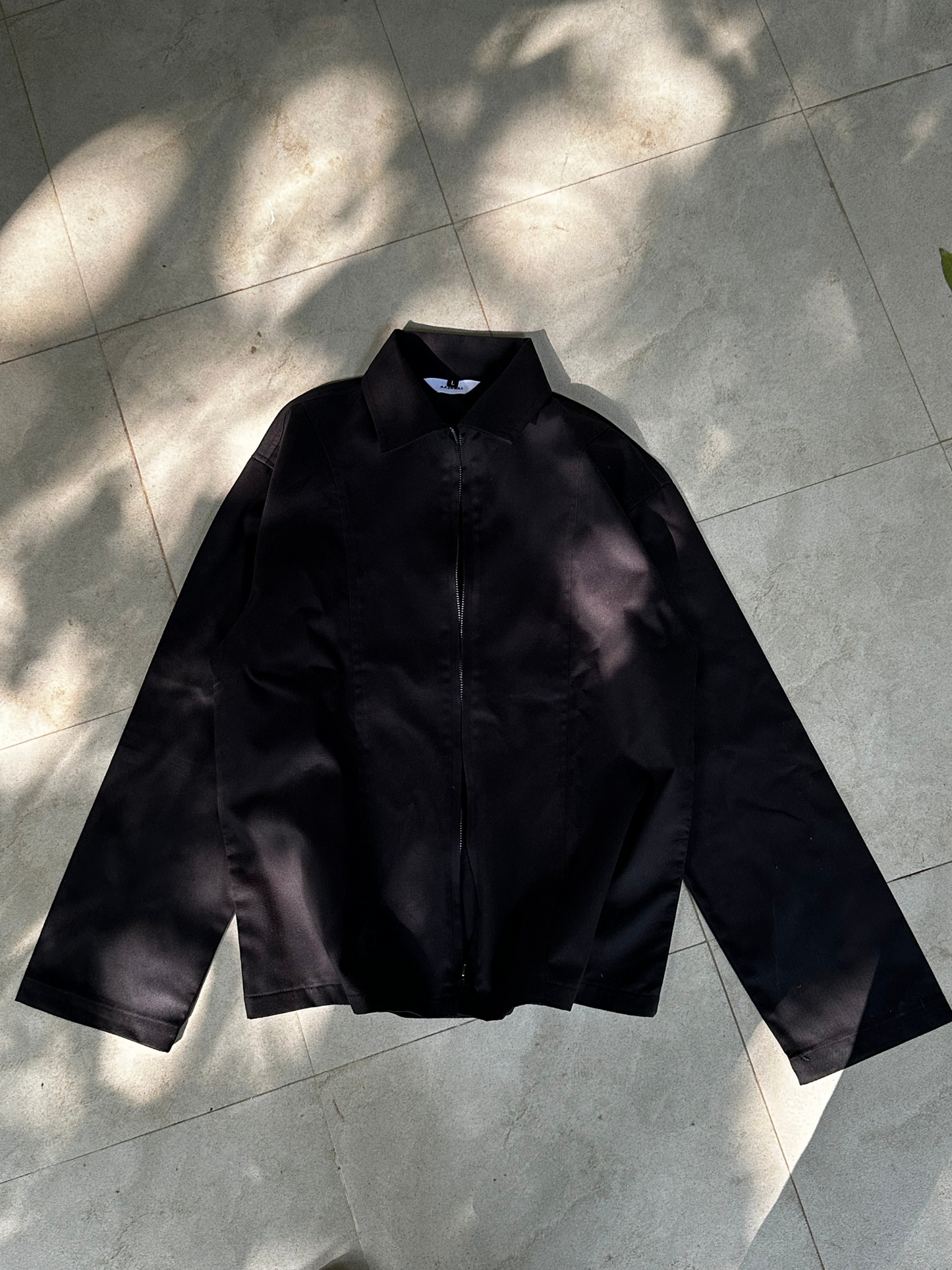 Black Unisex Off-shoulder Twill jacket