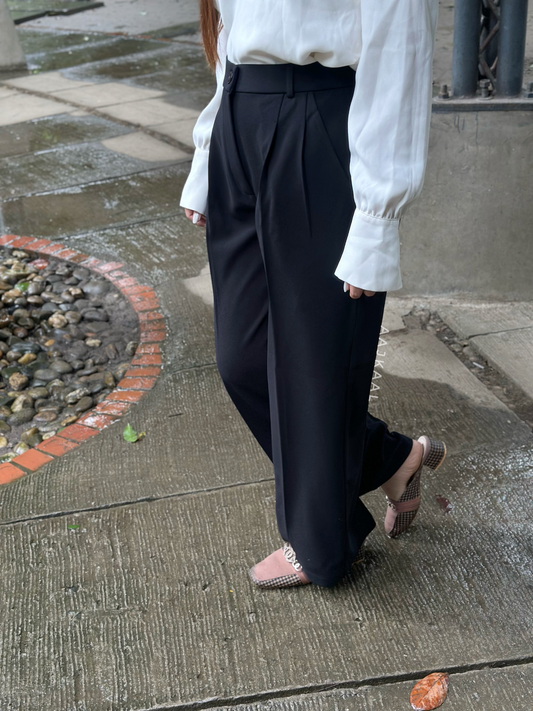 Black Loose Fitted Wide Leg Pant