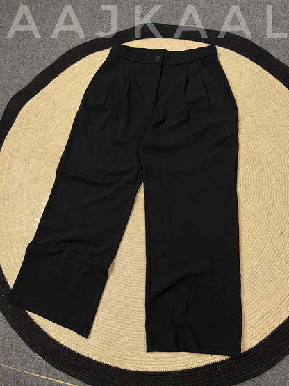 Black Loose Fitted Wide Leg Pant