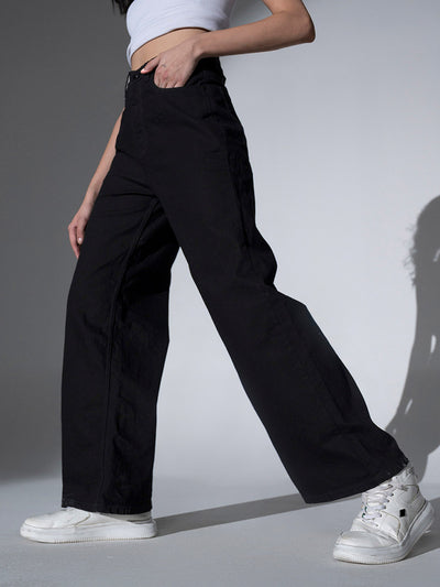 Unisex Black Denim Pants