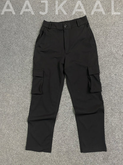 Men Black 6 Pocket Cargo Pants