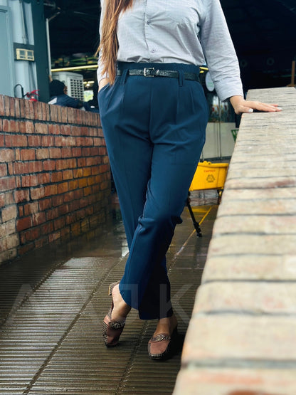 Navy Blue High Waisted Formal Pant