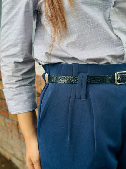 Navy Blue High Waisted Formal Pant