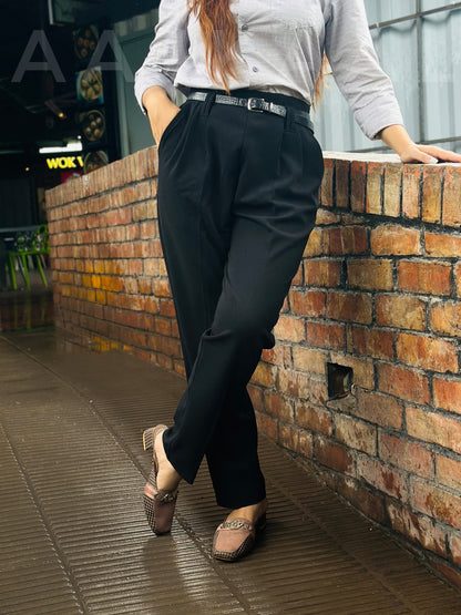 Black High Waisted Formal Pant