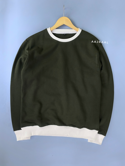 Green Contrasted Sweatshirt