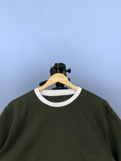 Green Contrasted Sweatshirt