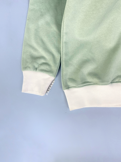 Light Green Contrasted Sweatshirt