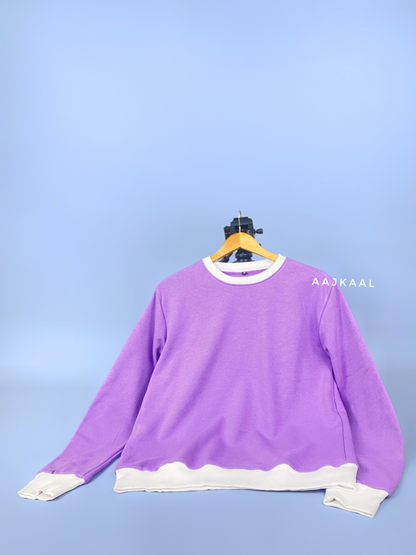 Lavender Contrasted Sweatshirt