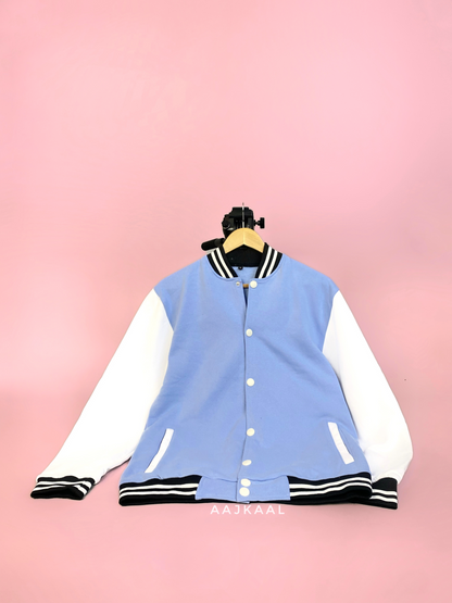 Unisex Sky Blue Varsity Jacket