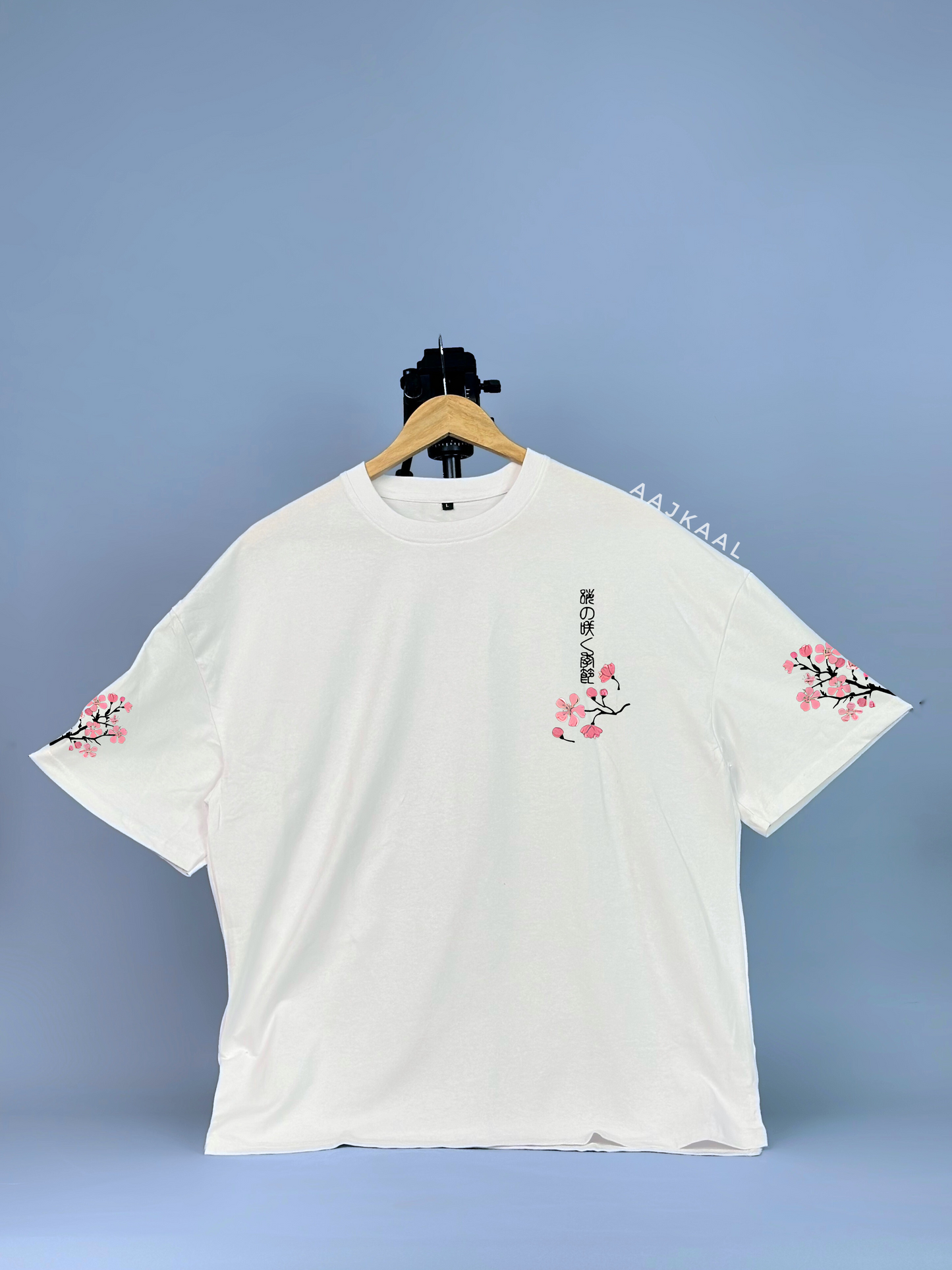 Floral Sleeve Impressions Printed Oversized T-shirt