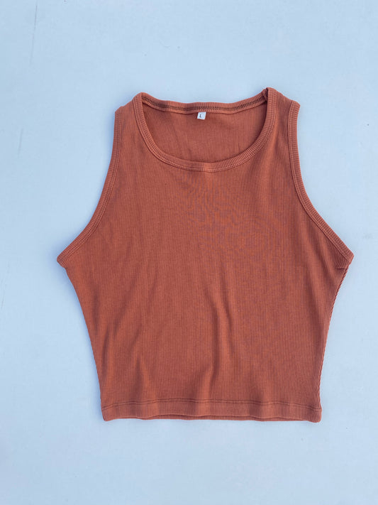 Chocolate Color Sleeveless Tank Top