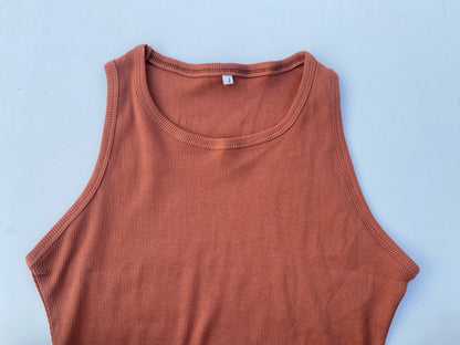 Chocolate Color Sleeveless Tank Top