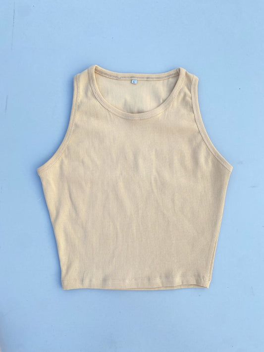 Beige Color Sleeveless Tank Top