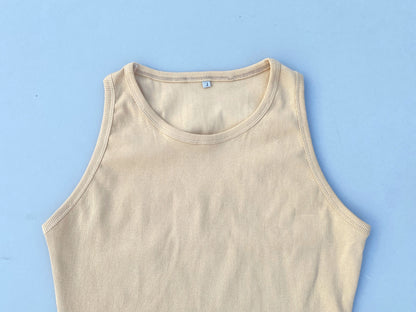 Beige Color Sleeveless Tank Top