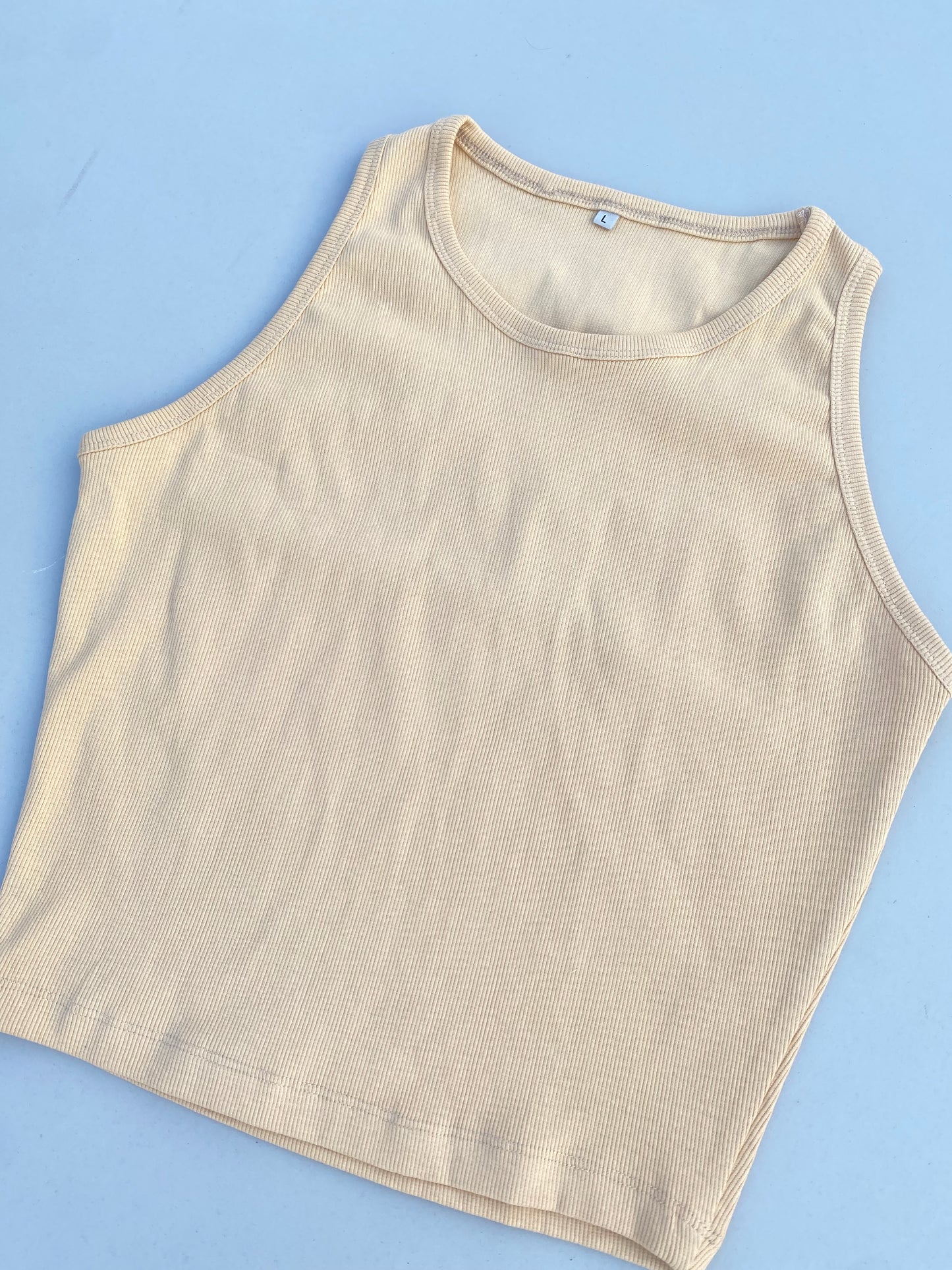 Beige Color Sleeveless Tank Top