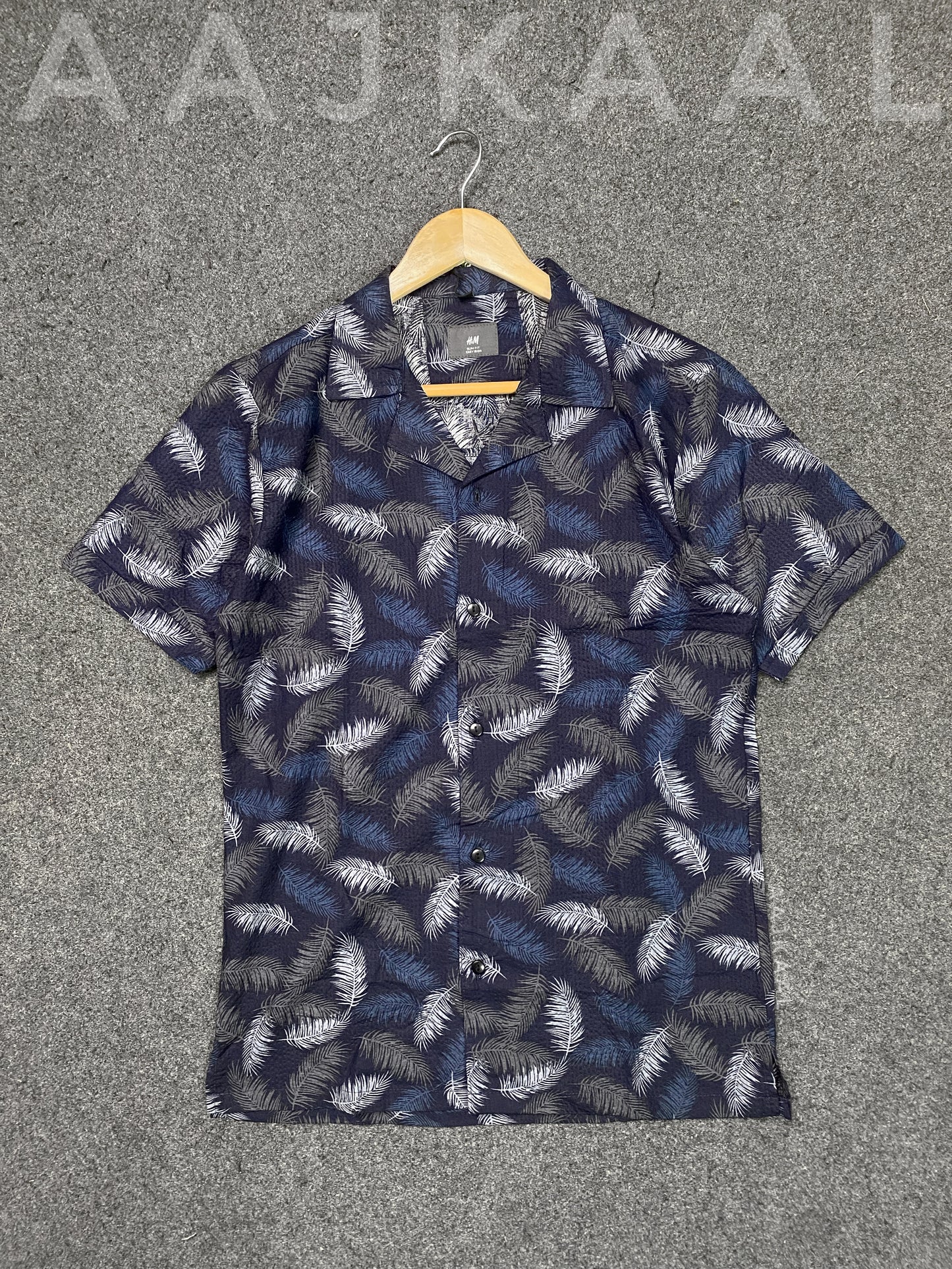 Unisex Blue Leafs Cuban Shirt