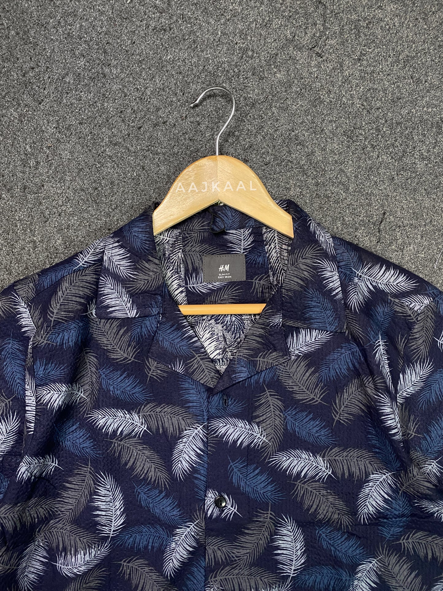 Unisex Blue Leafs Cuban Shirt