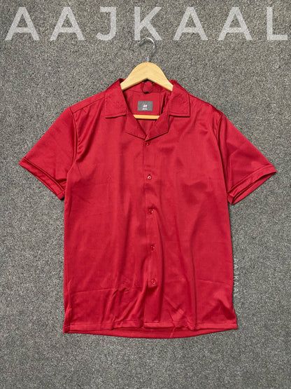 Unisex Maroon Cuban Shirt