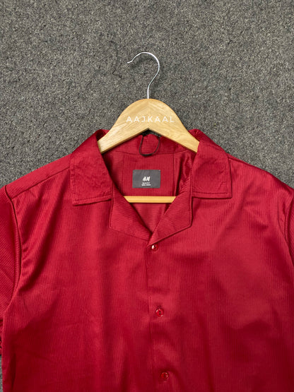 Unisex Maroon Cuban Shirt