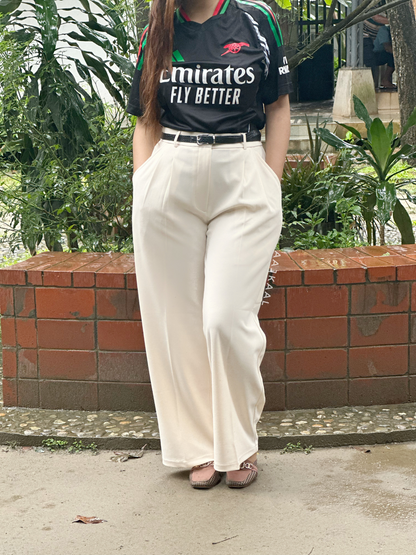 Off-White Loose Fitted Wide Leg Pant